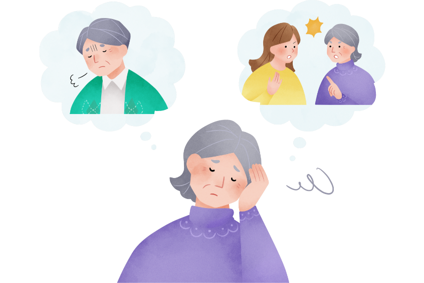 ストレスを感じている多発性骨髄腫患者さんのご家族